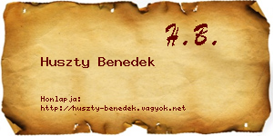 Huszty Benedek névjegykártya