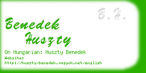 benedek huszty business card